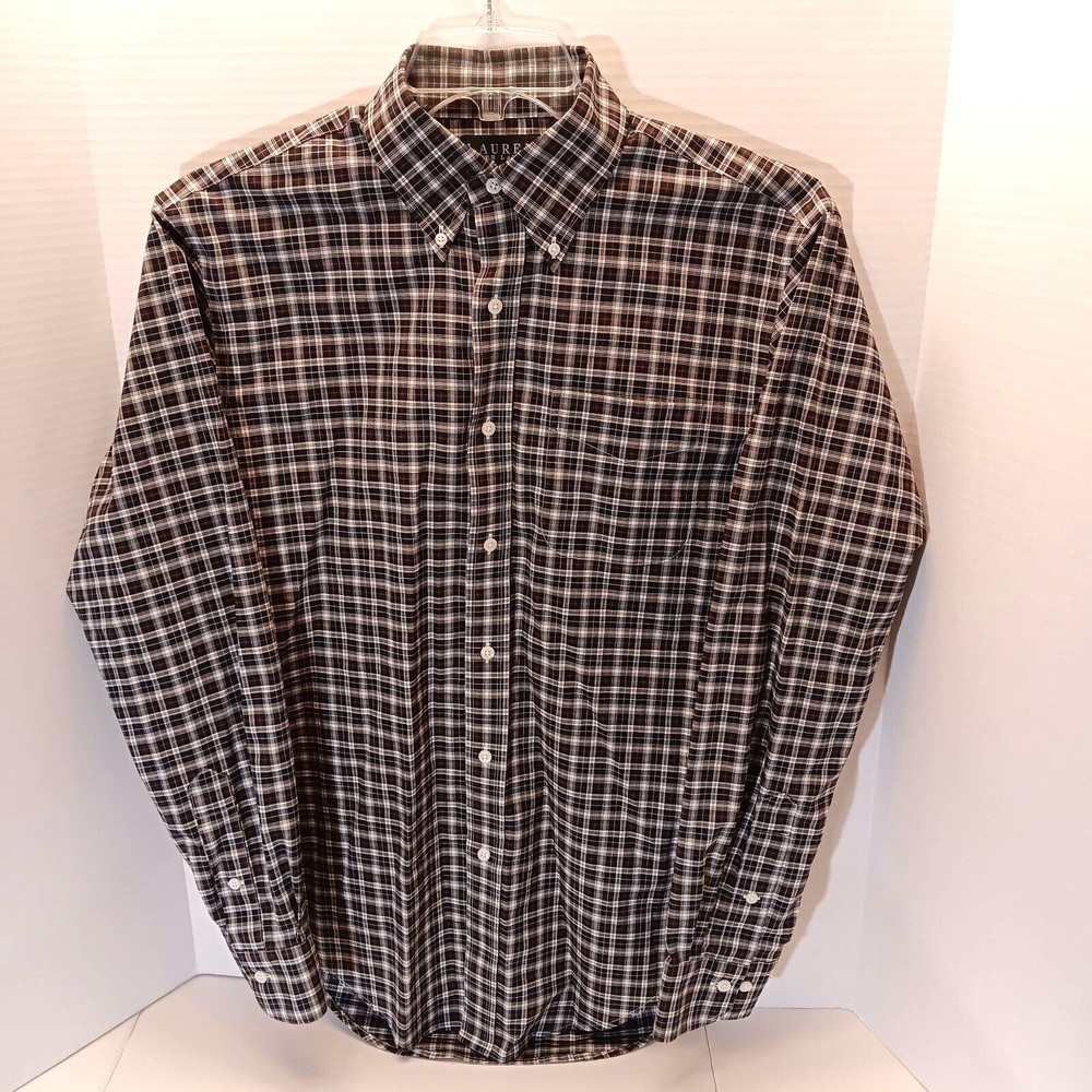 Lauren Ralph Lauren Shirt Mens S Plaid Button Down Classic Fit Non Iron Long Slv